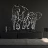 Elephant Wall Decor, Elephant Wall Art, Elephant Metal Wall Art, Mama and Baby Elephants Metal Wall Decor, Geometric Metal Elephant, Animal Wall Art, Metal Wall Art, Wildlife Lover Gift (24"x19" | 60x47.5 cm, Silver) view 1