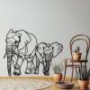 Elephant Wall Decor, Elephant Wall Art, Elephant Metal Wall Art, Mama and Baby Elephants Metal Wall Decor, Geometric Metal Elephant, Animal Wall Art, Metal Wall Art, Wildlife Lover Gift (24"x19" | 60x47.5 cm, Silver) view 2