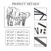 Elephant Wall Decor, Elephant Wall Art, Elephant Metal Wall Art, Mama and Baby Elephants Metal Wall Decor, Geometric Metal Elephant, Animal Wall Art, Metal Wall Art, Wildlife Lover Gift (24"x19" | 60x47.5 cm, Silver) view 3