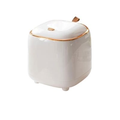 Trash Can Desktop Trash can high Color Household Push-Type Desk countertop Office Mini Cute Trash can Trash Can Wastebasket (Color : White)