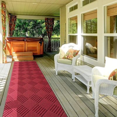 GLIWEN Rugs 1FTx79FT Ultra-Thin Rubber Backing Indoor Area Rugs Washable Runner Rug Hallway Kitchen Runner Mat Non-Shedding Carpet for Laundry Entrance Red