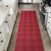 GLIWEN Rugs 1FTx79FT Ultra-Thin Rubber Backing Indoor Area Rugs Washable Runner Rug Hallway Kitchen Runner Mat Non-Shedding Carpet for Laundry Entrance Red view 3