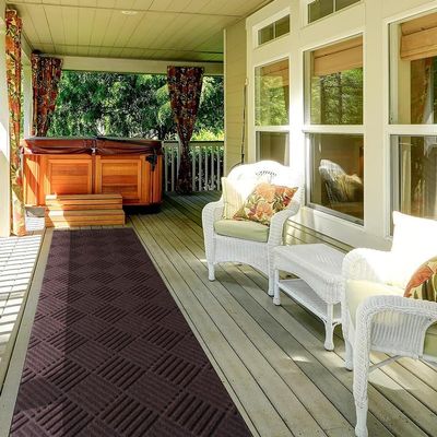GLIWEN Rugs 1FTx79FT Ultra-Thin Rubber Backing Indoor Area Rugs Washable Runner Rug Hallway Kitchen Runner Mat Non-Shedding Carpet for Laundry Entrance Brown