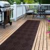 GLIWEN Rugs 1FTx79FT Ultra-Thin Rubber Backing Indoor Area Rugs Washable Runner Rug Hallway Kitchen Runner Mat Non-Shedding Carpet for Laundry Entrance Brown view 2