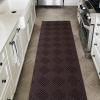 GLIWEN Rugs 1FTx79FT Ultra-Thin Rubber Backing Indoor Area Rugs Washable Runner Rug Hallway Kitchen Runner Mat Non-Shedding Carpet for Laundry Entrance Brown view 3