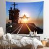 Loccor Aircraft Carrier Tapestry 118''x98'' Military Fighter Jet Air Force Party Wall Tapestry for Air Force Birthday Party Decorations Kids Boys Bedroom Living Room Decor view 2