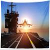Loccor Aircraft Carrier Tapestry 118''x98'' Military Fighter Jet Air Force Party Wall Tapestry for Air Force Birthday Party Decorations Kids Boys Bedroom Living Room Decor view 3