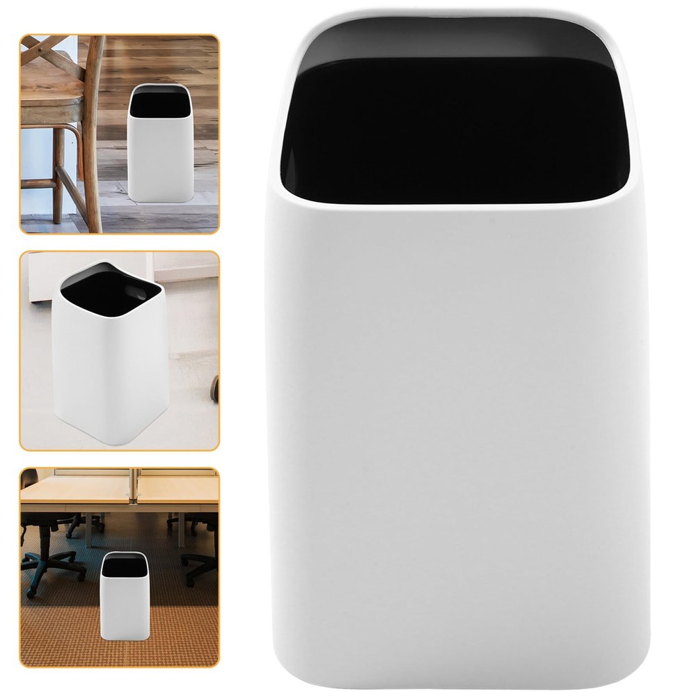 Zerodeko Trash Can Stylish Design Capacity Garbage Bin for Kitchen Bathroom and Bedroom Double-Layer Waste Container Decor