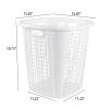Asking 50 L Plastic Dirty Clothes Hampers, 6 Pack Tall Laundry Basket with Handle, White view 2