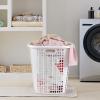 Asking 50 L Plastic Dirty Clothes Hampers, 6 Pack Tall Laundry Basket with Handle, White view 4