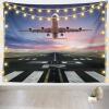 Loccor Airport Apron Airplane Tapestry Wall Hanging 92''x70'' Aircraft Boarding Ramp Wall Tapestry for Pilots Boys Travel Theme Tapestry for Home Bedroom Dorm Wall Hanging Decor view 2