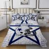 American Football Boys Bedspread Twin Size,Texas Star Cowboy Football Sports Coverlet Set,Boys Men Room Decor,Rugby Helmet Brick Wall Retro Quilted Coverlet,Blue White Bedding Quilt,1 Pillowcase view 2
