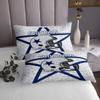American Football Boys Bedspread Twin Size,Texas Star Cowboy Football Sports Coverlet Set,Boys Men Room Decor,Rugby Helmet Brick Wall Retro Quilted Coverlet,Blue White Bedding Quilt,1 Pillowcase view 3