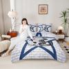 American Football Boys Comforter Set King Size,Texas Star Cowboy Football Sports Bedding Set,Boys Men Room Decor,Rugby Helmet Brick Wall Retro Down Comforter,Blue White Duvet Insert,2 Pillowcases view 1