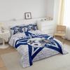 American Football Boys Comforter Set King Size,Texas Star Cowboy Football Sports Bedding Set,Boys Men Room Decor,Rugby Helmet Brick Wall Retro Down Comforter,Blue White Duvet Insert,2 Pillowcases view 3