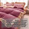 XHCTNN 4Pcs Queen Sheet Set - Extra Soft Warm Arctic Fleece & Milk Velvet Bedding Embroidered Craftsmanship Sheet Quilt Cover Pillowcase(C,1.5~1.8m/200 * 230cm) view 4