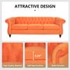 affeivul Tufted Velvet Sofa, Comfy Big Wide Deep Living Room Couch with Armrest, Mid Century Modern Sofa Couch for Bedroom, Office (Orange Velvet, 3 Seater, 32"D x 84"W x 33"H) view 4