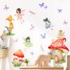 Supzone Mushroom Fairy Wall Decals for Girls Elf Flower Butterfly Dragonfly Wall Stickers Peel and Stick Vinyl Wall Art Decor for Kids Baby Nursery Bedroom Living Room view 2