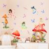 Supzone Mushroom Fairy Wall Decals for Girls Elf Flower Butterfly Dragonfly Wall Stickers Peel and Stick Vinyl Wall Art Decor for Kids Baby Nursery Bedroom Living Room view 3
