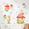 Supzone Mushroom Fairy Wall Decals for Girls Elf Flower Butterfly Dragonfly Wall Stickers Peel and Stick Vinyl Wall Art Decor for Kids Baby Nursery Bedroom Living Room view 4