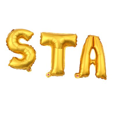 OFFSCH Set of 16 Letter Balloons in Gold Aluminum Foil Stylish for Birthday Celebration Fiesta Theme