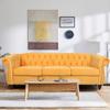 affeivul Tufted Velvet Sofas para Sala, Comfy Big Wide Deep Living Room Couch with Armrest, Mid Century Modern Sofa Couch for Bedroom,Office (Yellow Velvet, 3 Seater) view 1