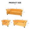 affeivul Tufted Velvet Sofas para Sala, Comfy Big Wide Deep Living Room Couch with Armrest, Mid Century Modern Sofa Couch for Bedroom,Office (Yellow Velvet, 3 Seater) view 2