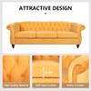 affeivul Tufted Velvet Sofas para Sala, Comfy Big Wide Deep Living Room Couch with Armrest, Mid Century Modern Sofa Couch for Bedroom,Office (Yellow Velvet, 3 Seater) view 3