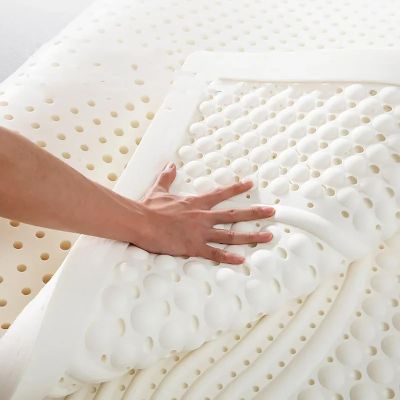 NaKeah 100% Natural Latex Mattress, Medium Firm Mattress Topper for Back Pain with Removable Cover Pressure Relieving,7.5cm,100x200cm