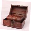 ABOOFAN 2pcs Antique Vintage Wooden Jewelry Treasure Chest Hand-carved Floral Decorative Storage Box for Organizing Jewelry Trinkets and Keepsakes view 3