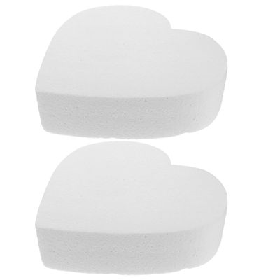 2Pcs Foam Cake Dummies 8 Inch Styro-foams Heart Shaped Fake Cake Dummies Ornament for Valentines Day