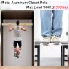 Closet Rod for Hanging Clothes, Bedroom Wall Mounted Rod for Hanging Clothes, Sturdy Metal Hanger Rail for Wardrobe, Bathroom, Laundry Room & Balcony, Commercial Hotel Closet Valet Rod, Aluminum ( Col view 4