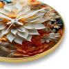 EITACHUL Flowers Round Printed Wall Clocks with Hooks and Gold Stand: Silent, Non-Ticking Timepieces for Stylish and Peaceful Spaces view 2