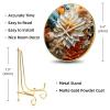 EITACHUL Flowers Round Printed Wall Clocks with Hooks and Gold Stand: Silent, Non-Ticking Timepieces for Stylish and Peaceful Spaces view 3