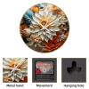 EITACHUL Flowers Round Printed Wall Clocks with Hooks and Gold Stand: Silent, Non-Ticking Timepieces for Stylish and Peaceful Spaces view 4