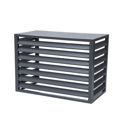 Heavy Duty Air Conditioner Cover Outdoor Privacy Fence Screen Trash Can Enclosure Aluminum Window Protective AC Heat Pumps Rack Dustproof Condensing Unit Flower Stand Garden Fence ( Color : Grey A , S