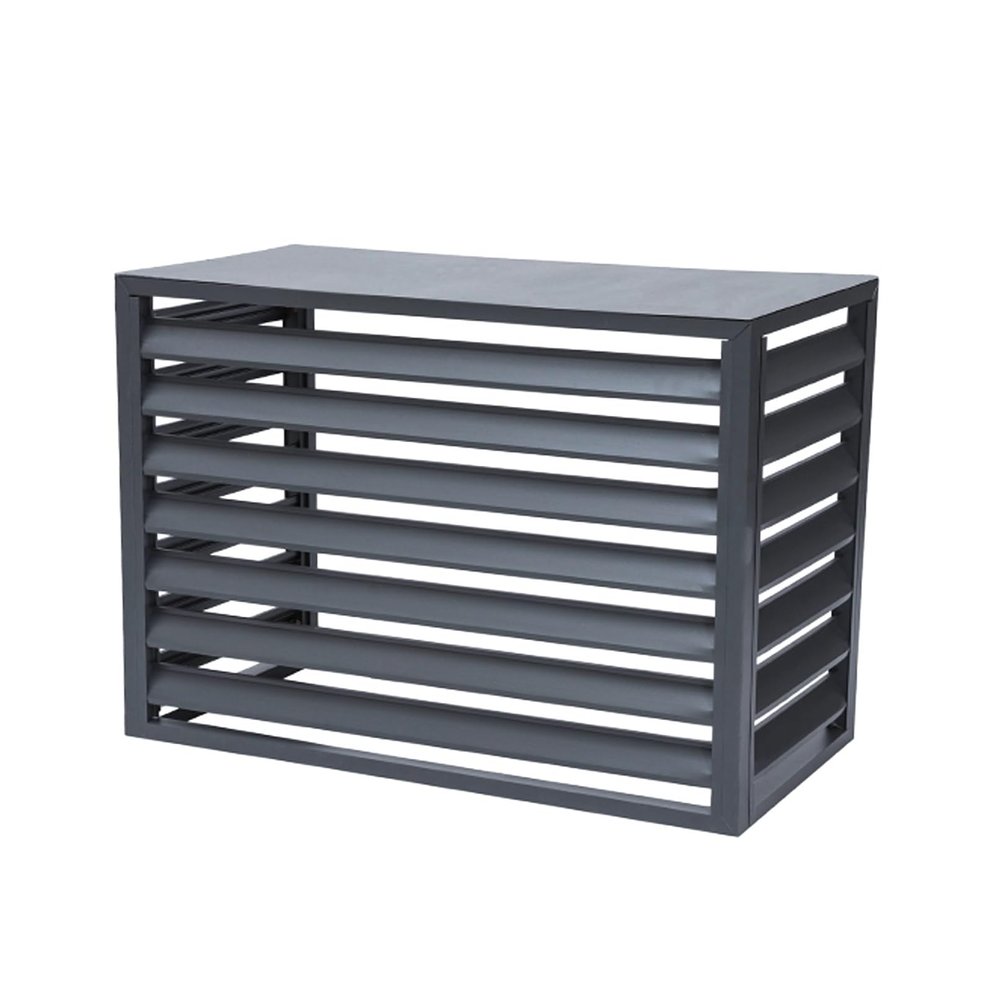 Heavy Duty Air Conditioner Cover Outdoor Privacy Fence Screen Trash Can Enclosure Aluminum Window Protective AC Heat Pumps Rack Dustproof Condensing Unit Flower Stand Garden Fence ( Color : Grey A , S
