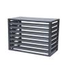 Heavy Duty Air Conditioner Cover Outdoor Privacy Fence Screen Trash Can Enclosure Aluminum Window Protective AC Heat Pumps Rack Dustproof Condensing Unit Flower Stand Garden Fence ( Color : Grey A , S view 1