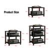 SOBS 2/3/4-Tier Media Stand Audio/Video Component Cabinet, Home Theater Entertainment Center CD Player Stand Stereo Rack and Audio Tower with Wooden Storage Shelves (Color : B, Size : 2-Tier) view 2