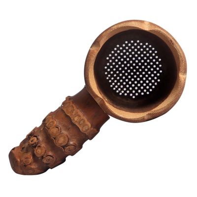 LABRIMP 1piece Bamboo Tea Residue Infuser Fine Mesh Filter Hand-made Tea Strainer for Loose Elegant Design for Lovers for Traditional Ceremony