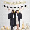 FHGG Congratulations Banner Graduation Decorations Class of 2026 Gold Glitter Congrats Grad with Tassel Party Decor College High School Party Favors Black NO DIY view 2