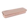 Flatware Tray with Lid, Stainless Steel Silverware Box Chopsticks Drain Storage Box Kitchen Cutlery and Utensil Drawer Organizer Tableware Storage Organizer(Rose Gold) view 1