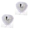 Holibanna 2pcs Floral Lace Wedding Cushion Pillow Elegant Decorative Holder for Bride and Groom for Engagement Ceremony and Special Occasions view 1
