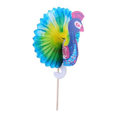 50pcs Fruit Cake Sticks Picks for Party Decor with Peacock, Umbrella, Cocktail, Firework, Goldfish (Cocktail)