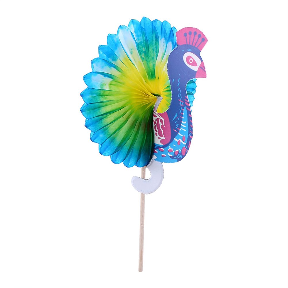 50pcs Fruit Cake Sticks Picks for Party Decor with Peacock, Umbrella, Cocktail, Firework, Goldfish (Cocktail)