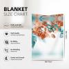 AMAZWI Teal and Orange Flower Throw Blanket,Super Soft Warm Flannel Blanket for Bed Couch Living Room,Gifts Blanket,All Season, Thick, RGT131 view 3