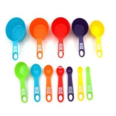 12PCS Measuring Cups and Spoons Set, Colorful Kitchen Measuring Set Stackable Measuring Spoons with Hook for Dry and Liquid(12pcs)