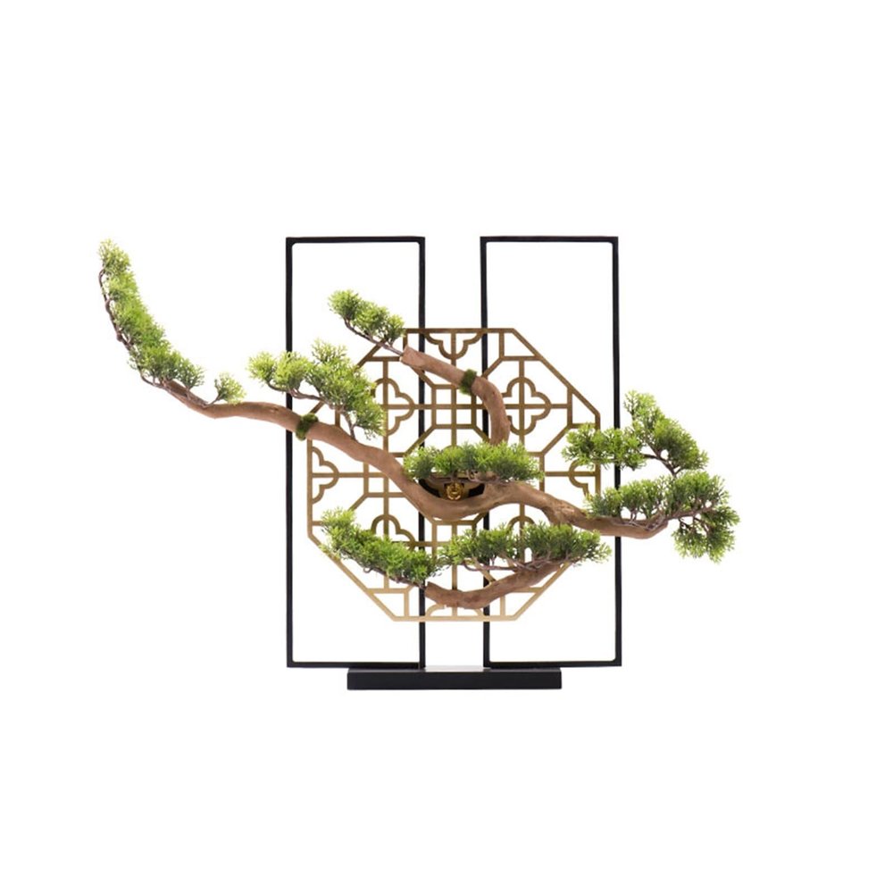 Artificial Bonsai Tree Artificial Bonsai Tree 27.5-inch Large Simulation Welcome Pine Bonsai Tree Home Indoor Desktop Green Simulation Plant Fake Tree Marble Base Artificial Plants Indoor Fake Plants