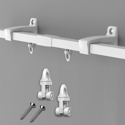 Clothes Hanging Rod Laundry Room White Flexible Curtain Track Tension Rod Wall Mount Plus Window, Heavy-Duty Single Curtain Rails Room Divider for Living Room Bedroom Bed Room Closet Gazebo ( Size : 1