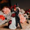 Cyrank Skeleton Bride and Groom Statue, Love Never Dies Newly Wed Skeleton Couple Statue for Halloween Party Decorations Halloween Gothic Lovers Figurine Romantic Bride & Groom Sculpture view 2